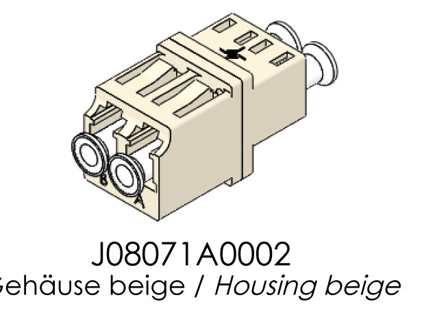 TelegäRtner LWL, Kupplung LC/LC, MM, Einschnappmontage, Beige, OM2