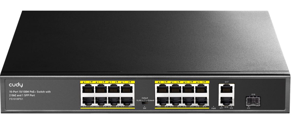 Cudy FS1018PS1 network switch Fast Ethernet (10/100) Power over Ethernet (PoE) Grey