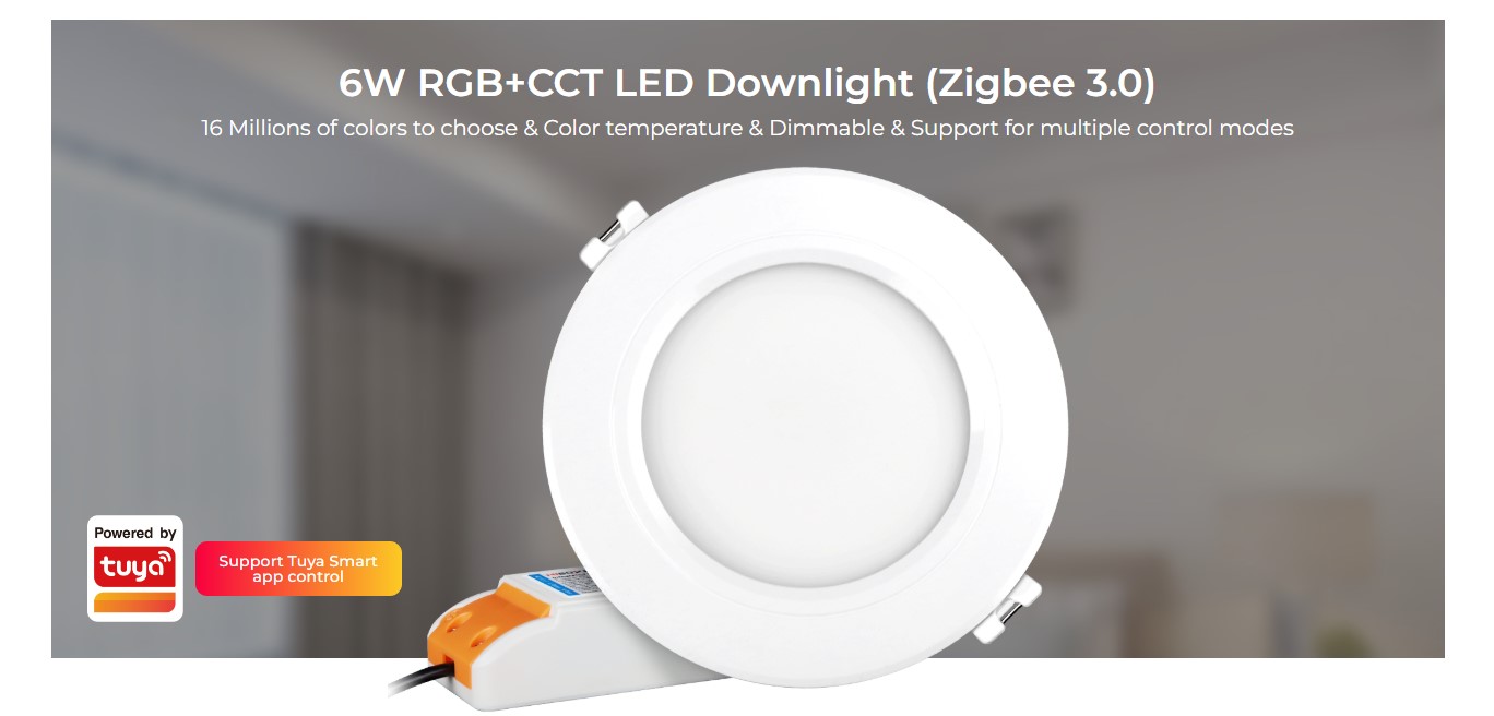 LED Panel Rund 6W RGB-WW (RGB-CCT) Mit Zigbee 3.0 Und 2,4G Milight/Miboxer