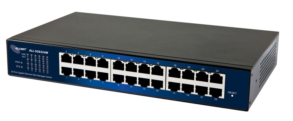ALLNET Switch smart managed 24 Port Gigabit / 24x LAN / Lüfterlos / 19" / "ALL-SG8324M" ALLNET Switch smart managed 24 Port Gigabit / 24x LAN / Lüfterlos / 19" / "ALL-SG8324M"