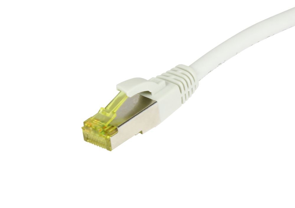 Synergy21 Patchkabel RJ45, CAT6A 500Mhz, 0,25m, Weiss, S-STP(S/FTP), TPE/LSZH(Ultraflex), AWG26, Mit CAT7 Rohkabel