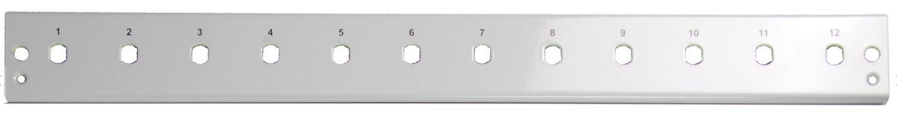 LWL-Patchpanel, zbh. Frontblende ST/FC (D-hole) 12x, ohne Kupplungen, grau,