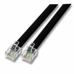Modular RJ12 Cable - Black, 1 Meter