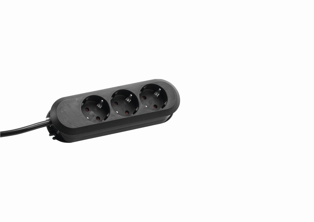 BACHMANN SMART Steckdosenleiste 3x Safety Contact Black 1,5m