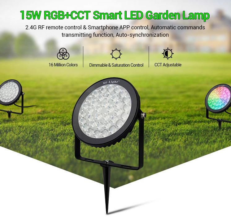 Synergy 21 LED Garten Lampe 15W RGB-WW (RGB-CCT) mit Funk und WLAN IP65 230V *Milight/Miboxer* Synergy 21 LED Garten Lampe 15W RGB-WW (RGB-CCT) mit Funk und WLAN IP65 230V *Milight/Miboxer*
