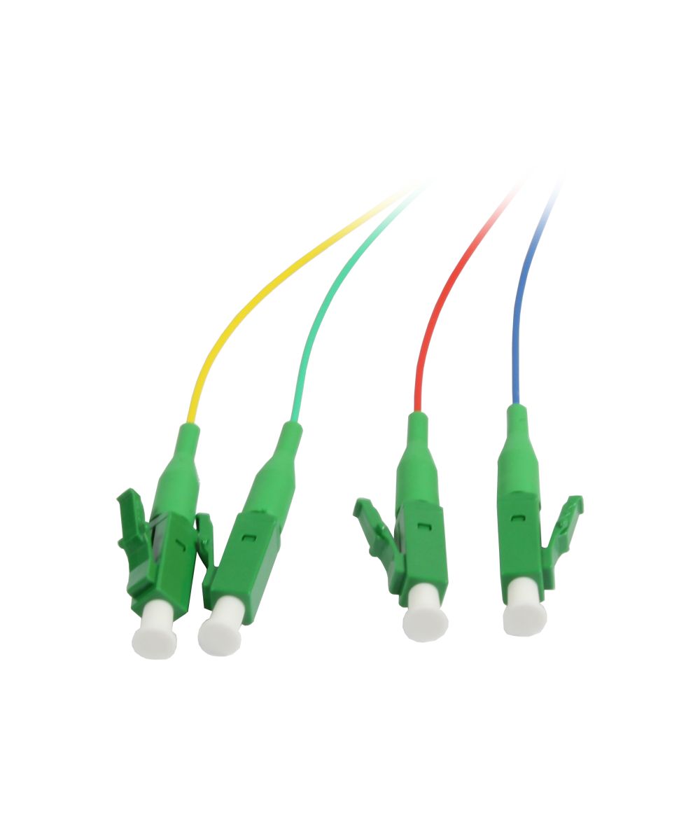 LWL-Pigtail-LC(APC) 9/125u, 1,5mtr. OS2, 4-Pack, Farbig, G657.A2, Synergy 21