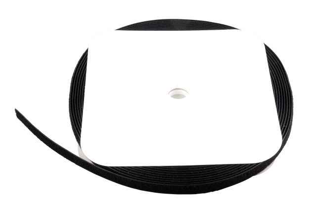 Klettband 20mm Schwarz, 25 Meter Rolle