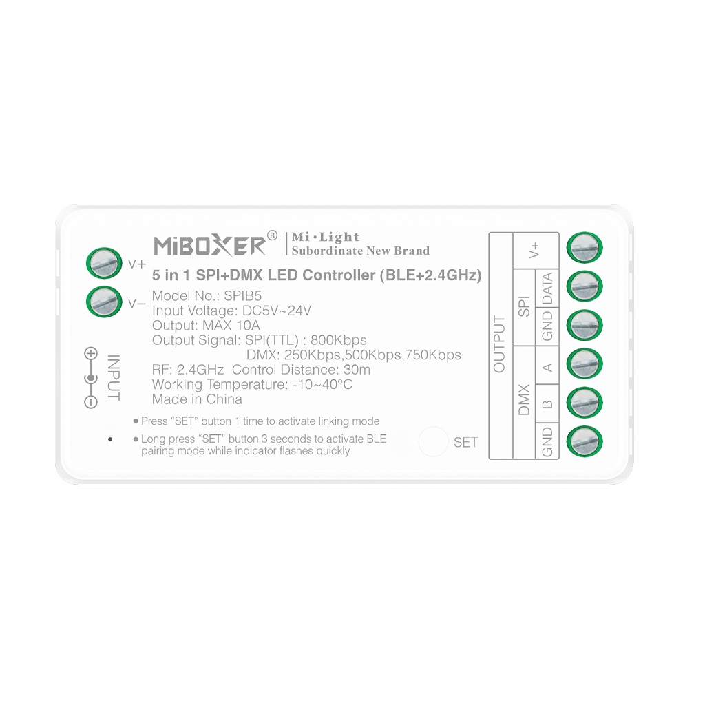 Pixel LED Controller SPI-Serie 5 In 1 SPI DMX (2.4GHz BLE) Milight/Miboxer