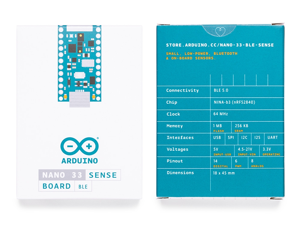 Arduino® Board Nano 33 BLE Sense REV 2 without headers