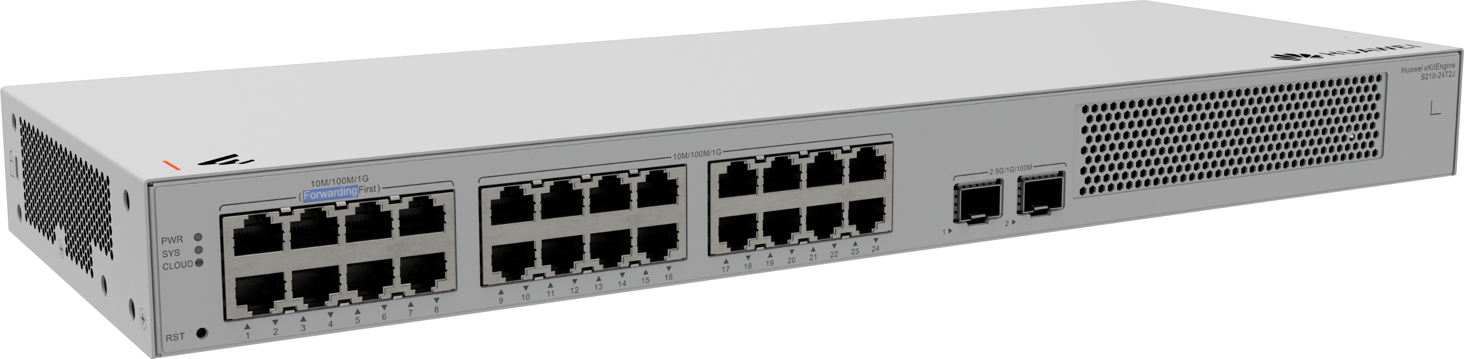 Huawei Switch Full Managed L2 26 Port • 24x GbE • 2x 2,5GbE SFP • 19 " • S210-24T2J • EKit
