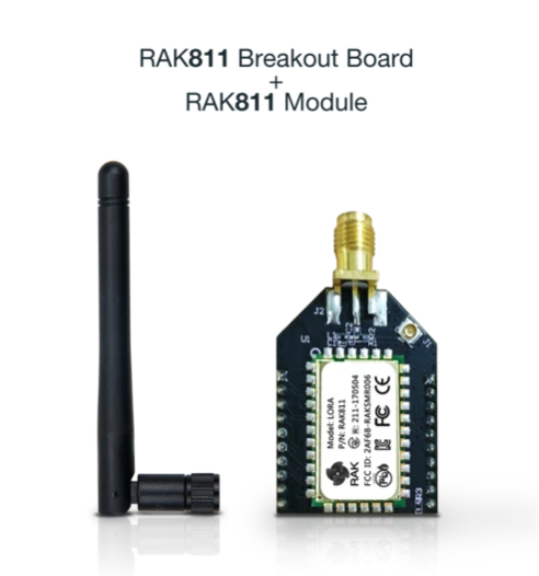 RAK Wireless · LoRa · WisDuo · Breakout Modul ·  RAK811 small and Open Source Development Board, 868/915MHz, Quickly Test LoRa Module, 3.3V, SMA + IPX