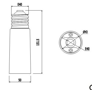 Synergy 21 LED Adapter für LED-Leuchtmittel E40->E40 lang