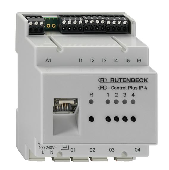 Rutenbeck IP-Schaltaktor/Sensor, 4 x 16 A , 1 A/D-Eingang, mit Netzwerkanschluss, Control Plus IP 4,