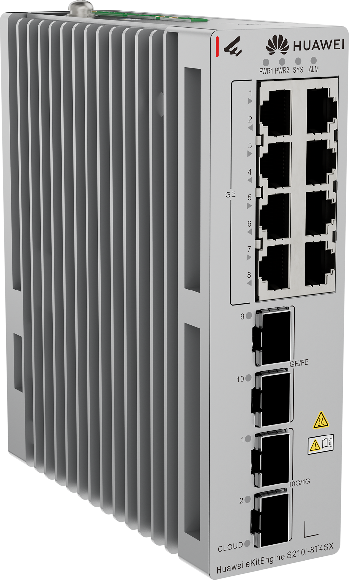 Huawei Switch Industrial Full Managed L2 12 Port • 8x GbE • 2x GbE SFP 2x SFP • DIN • S210I-8T4SX • EKit