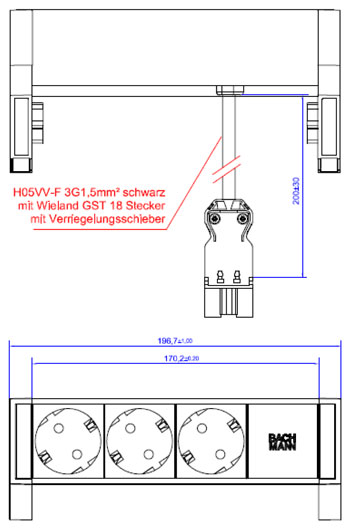 BACHMANN DESK2 3x Safety Contact GST18 Inox