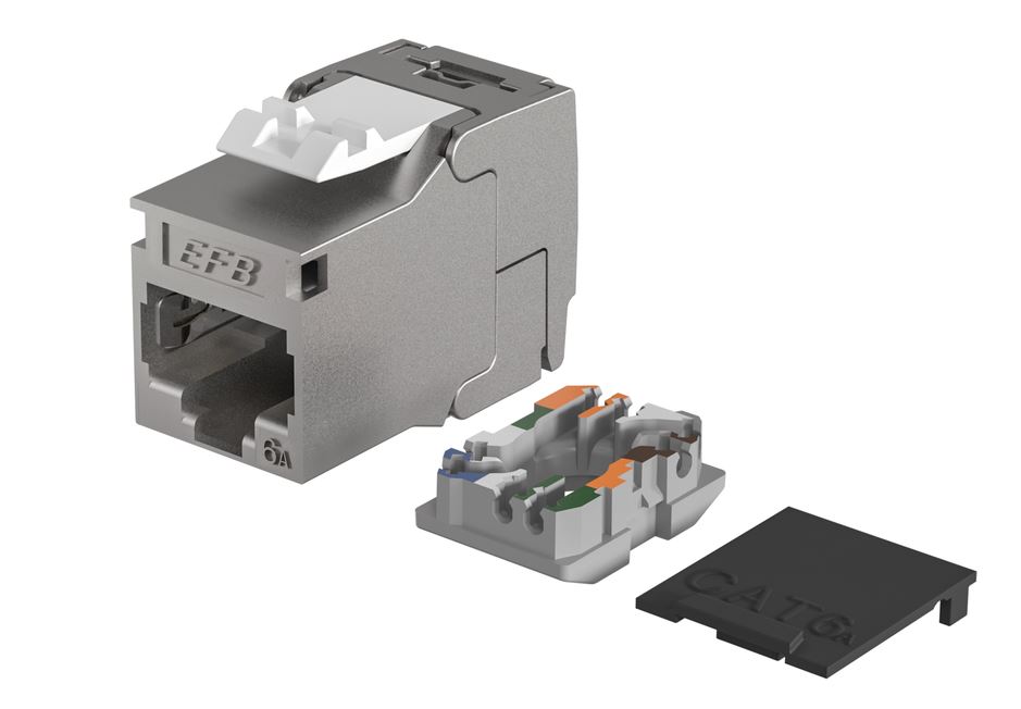 Keystone, Modul, TP-Buchse(RJ45), CAT6A, 500MHz; Slimline/Shortbody, Komponentenzertifiziert, für Dosen- und Patchpanel-Modulträger,