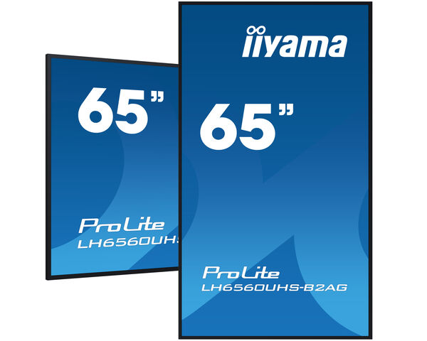 iiyama LH6560UHS-B2AG Signage Display Digital A-board 163.8 cm (64.5") LED Wi-Fi 500 cd/m² 4K Ultra HD Black Built-in processor Android 11 24/7