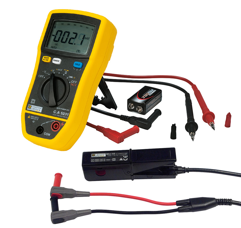 Chauvin Arnoux C.A 5231 + MINI03 / Digitalmultimeter, 6.000 Digits, TRMS, NCV, IP54, Stromzange (100A) Chauvin Arnoux C.A 5231 + MINI03 / Digitalmultimeter, 6.000 Digits, TRMS, NCV, IP54, Stromzange (100A)