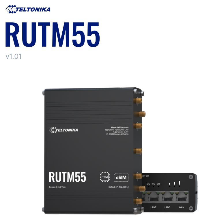 Teltonika Router RUTM55 5G Industrial Router