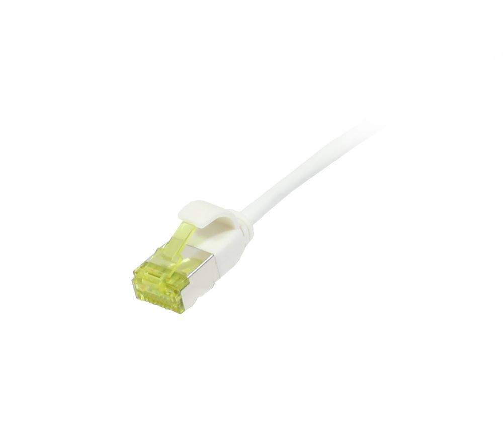 Patchkabel RJ45, CAT6A 500Mhz, 3m, weiss, U/FTP, slimline rund d=3,8mm, TPE/LSZH(Superflex), AWG32, mit CAT7 Rohkabel, Synergy 21