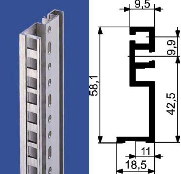 Vertiv(KnüRr) Zub.Profile 19 ", Lochraster 24HE, BL2,5