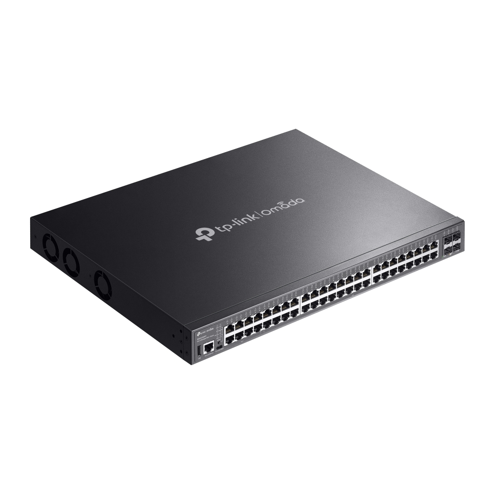 TP-Link Switch full managed Layer3 52 Port • 48x 1 GbE • 4x SFP+ • PoE Budget bis zu 720 Watt • 24x PoE+ • Omada • SG5452XMPP(UN)