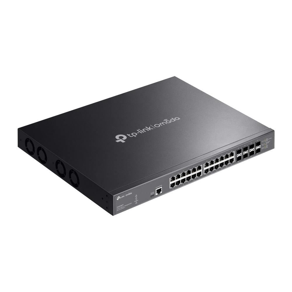 TP-Link Switch full managed Layer2+ 32 Port • 24x 10GbE • 8x SFP+ • PoE Budget 770 Watt • 24x PoE af/at/bt • 19” • Omada • SX3832MPP