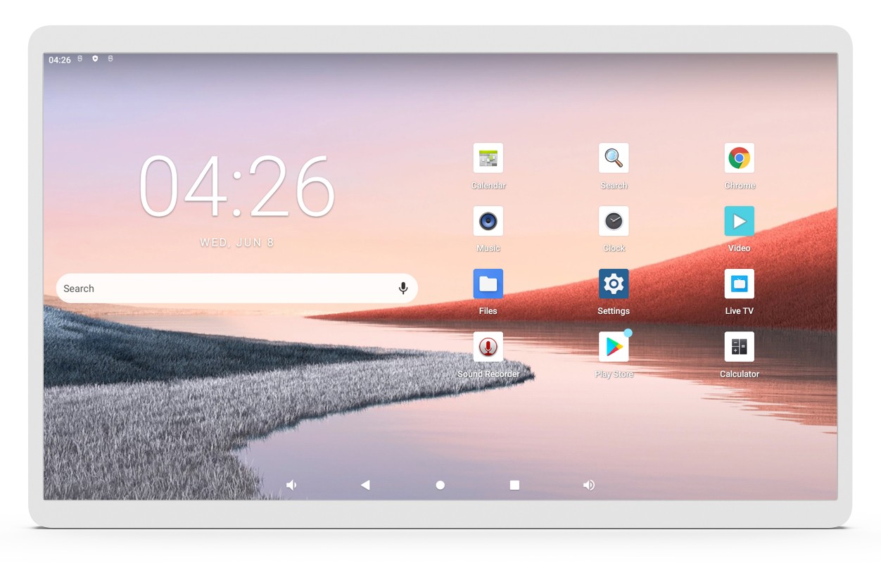 ALLNET High Performance Display 24 Zoll, Android 12, RK3588, HDMI In, Farbe weiß, für Batterie Standfuß kompatibel