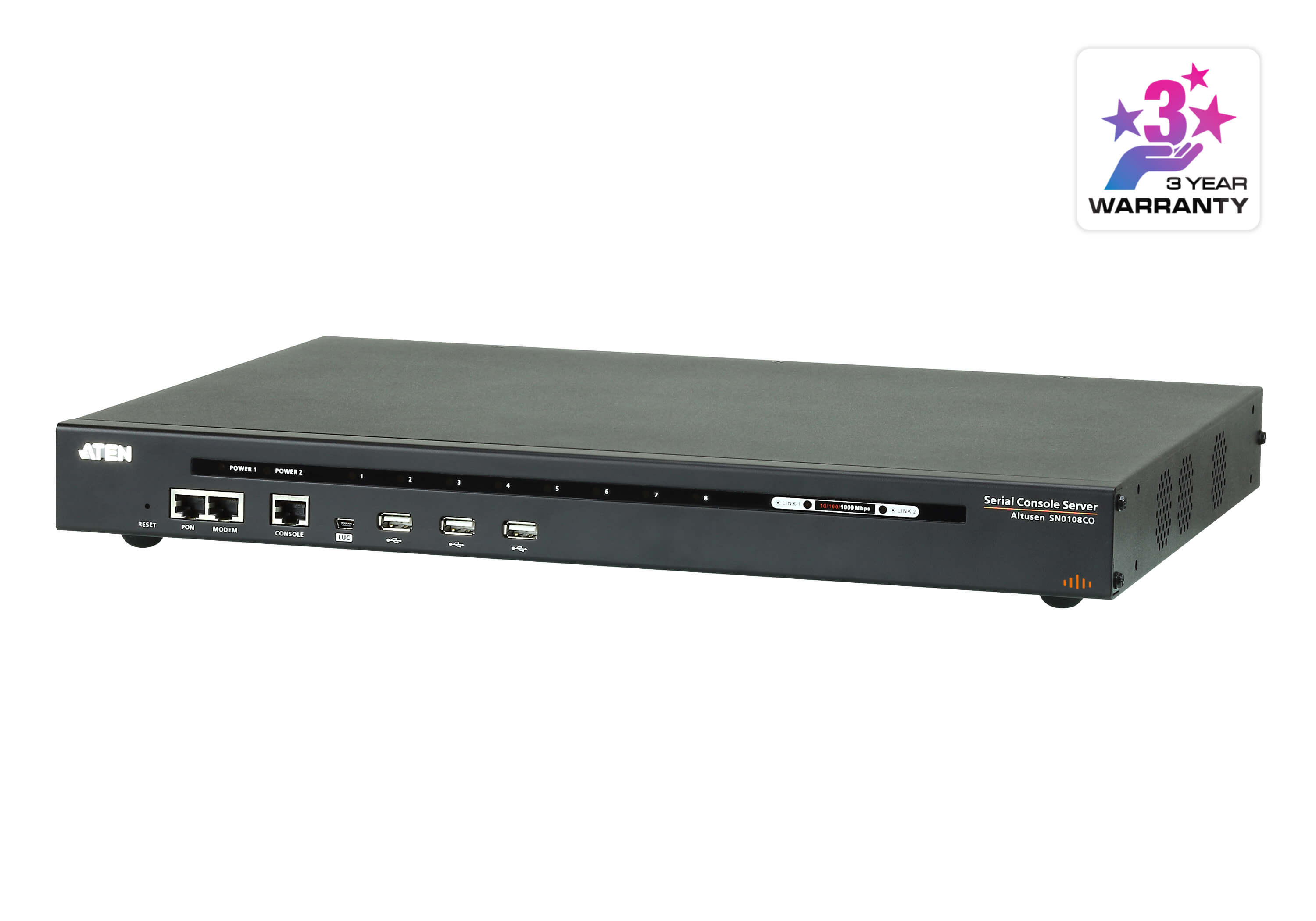 ATEN 8-Port Serial Console Server W/Dual Pow