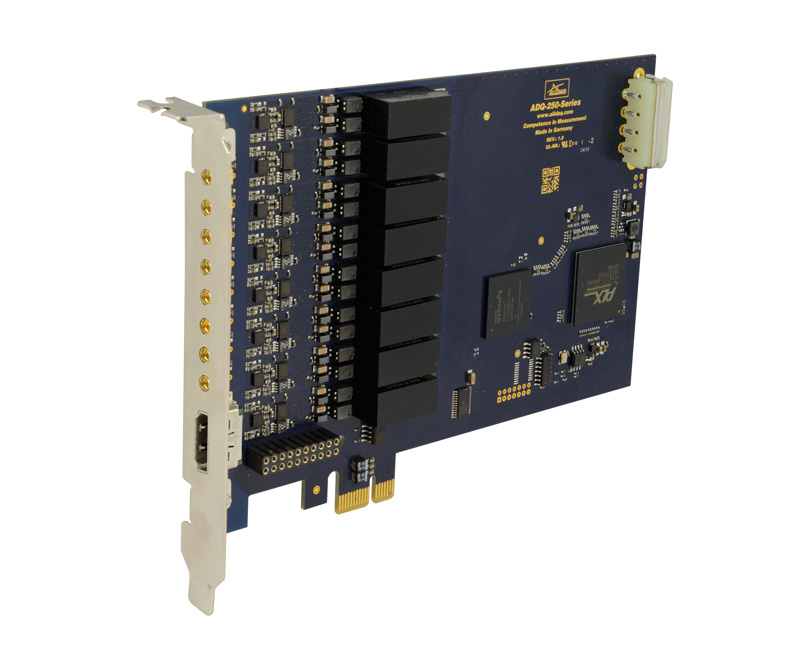 ALLDAQ ADQ-258E-PCIe / PCI-Express-Messkarte mit 8 potentialfreien Spannungseingängen, Bereich: ±102,4 V, 18 bit A/D, 1,6 MS/s synchron, 8 Digital-I/O