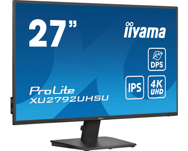 Cm/27" (3840x2160) Iiyama ProLite XU2792UHSU-B6 16:9 4K UHD IPS 4ms 60Hz HDMI DP USB Speaker Black 68,5