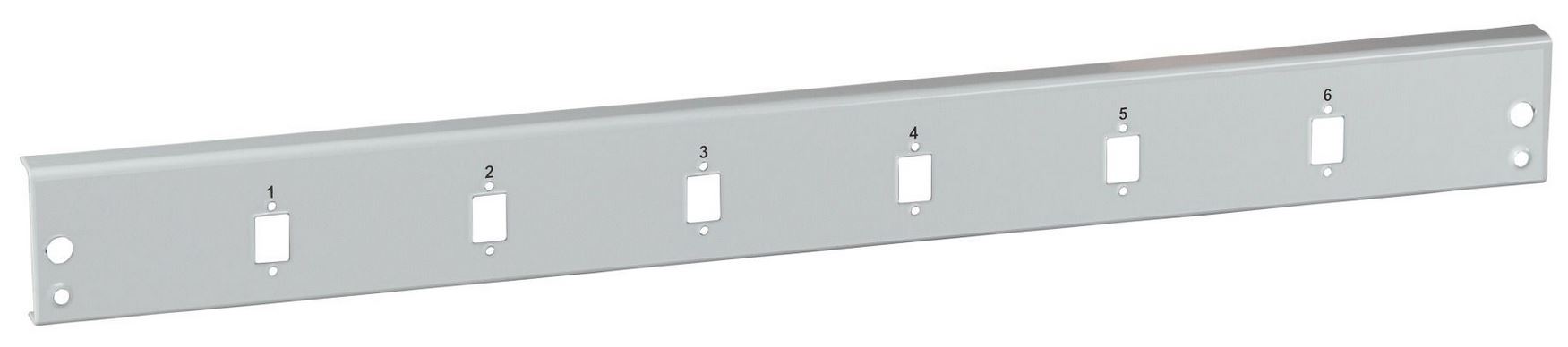 LWL-Patchpanel, zbh. Frontblende SC Simplex/E2000® Simplex/MTRJ/LC Duplex  6x, ohne Kupplungen, grau,