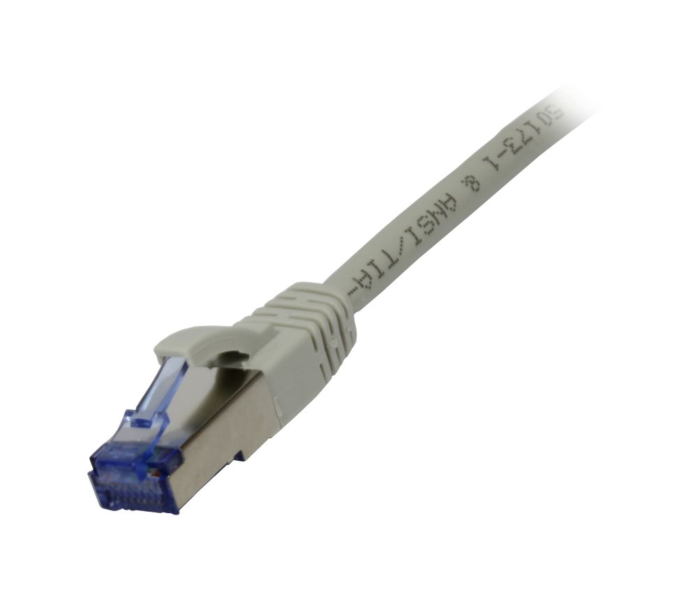 Patchkabel RJ45, CAT6A 500Mhz, 0.5m, grau, S-STP(S/FTP),  Komponent getestet(GHMT certified), AWG26, Synergy 21