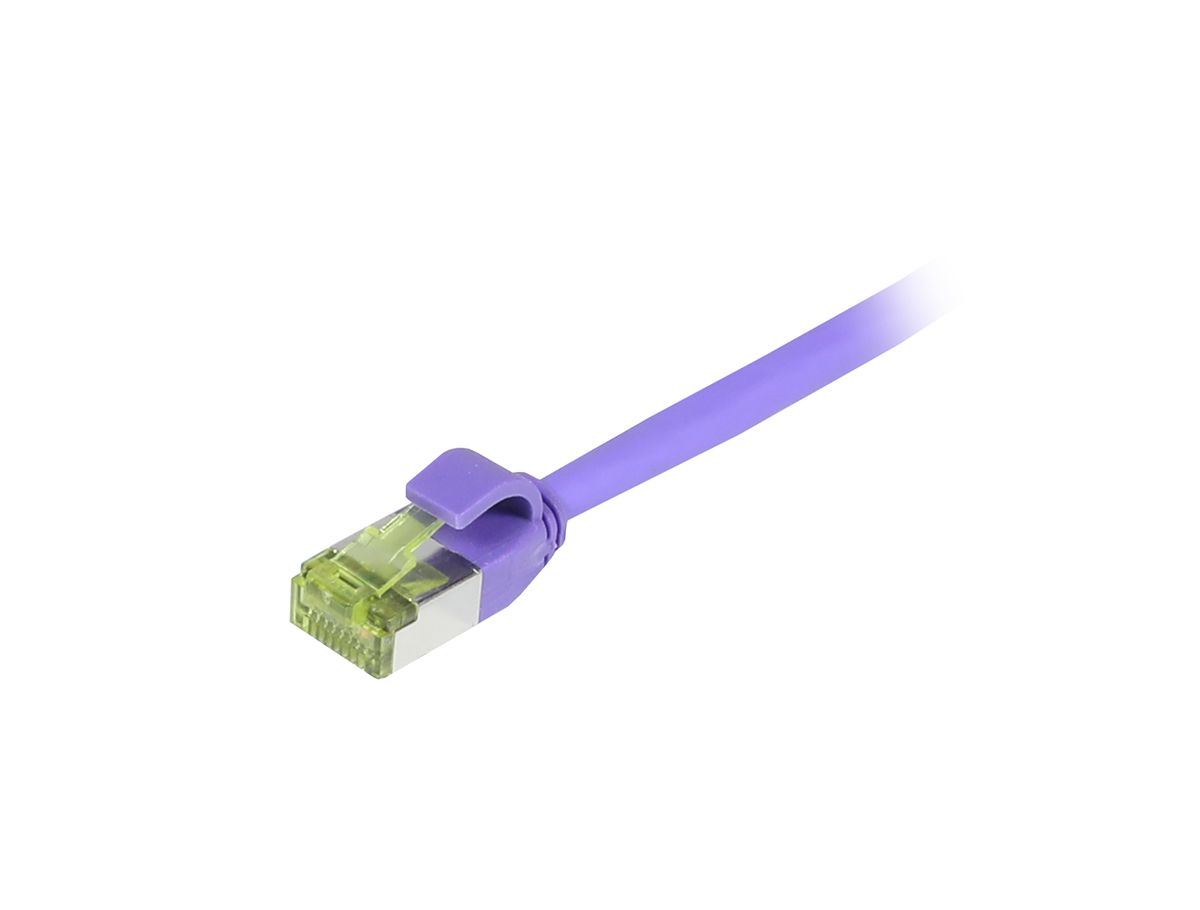 Synergy21 Patchkabel RJ45, CAT6A 500Mhz, 2m, Lila, S-STP(S/FTP), Slimline Rund D 4,5mm, TPE/LSZH(Superflex), AWG28, Mit CAT7 Rohkabel