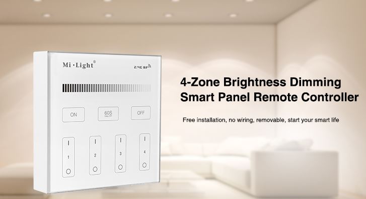 Synergy 21 LED Fernbedienung Smart Panel single color 4 Zonen *Milight/Miboxer* Synergy 21 LED Fernbedienung Smart Panel single color 4 Zonen *Milight/Miboxer*