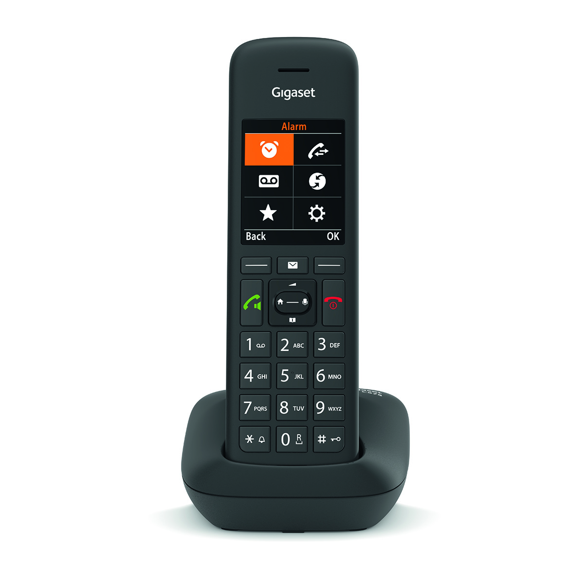 GIGASET C575 Black Schnurlos Analog (DECT) TFT-Farb-Display Freisprechen Adressbuch Fr 200 Eintrge Wecker Kalender