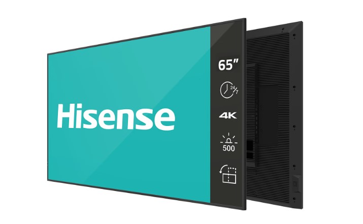 Hisense 65DM66D Signage Display 165.1 cm (65") LED Wi-Fi 500 cd/m² 4K Ultra HD Black Built-in processor Android 11 24/7