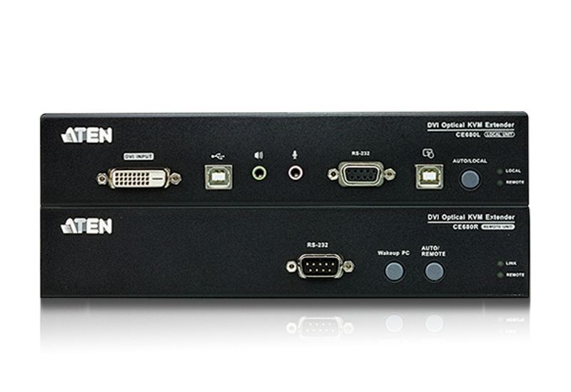 Aten KVM-Extender, 20km.1xPC,1xMon., DVI,USB, single Mode Fiber