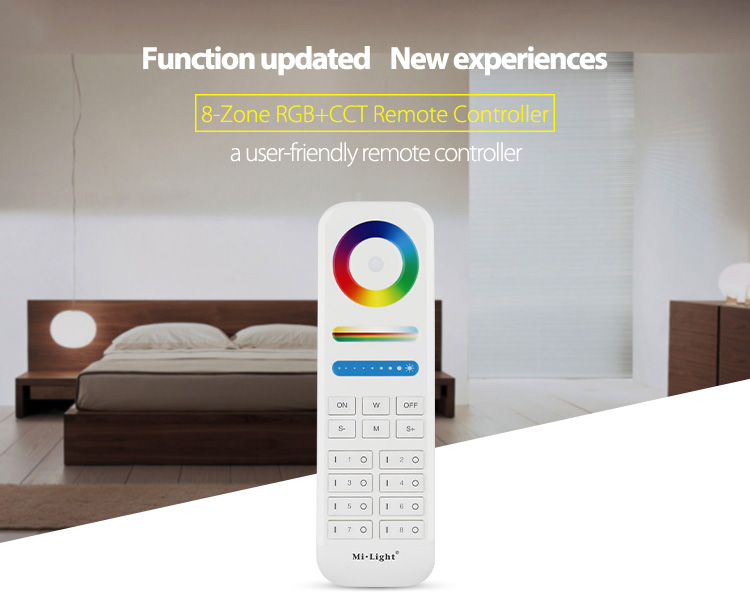 LED Remote Control RGB-WW (RGB-CCT) 8 Zones Milight/Miboxer
