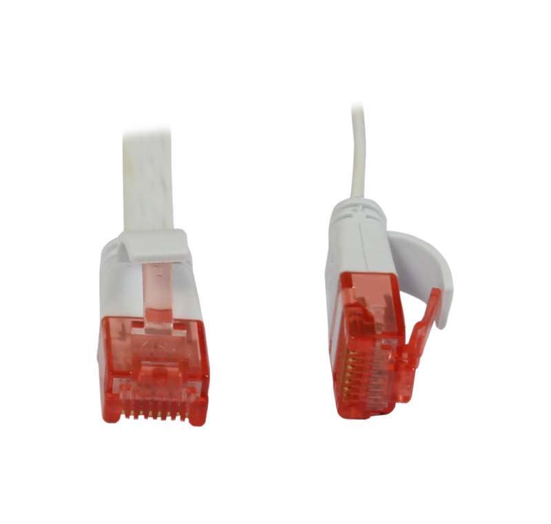 Patchkabel RJ45, CAT6 250Mhz,10m weiss, UTP(U/UTP), PVC, Flach, Synergy 21,