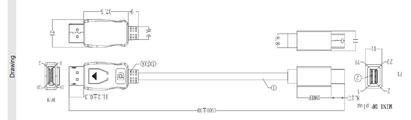 Bachmann Kabel Video DisplayPort Mini 1.2 => DisplayPort 1.2, 1,5m,