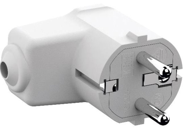 BACHMANN Montage-Winkelstecker Wei, CEE 7/7 2-Polig Mit Safety Contact