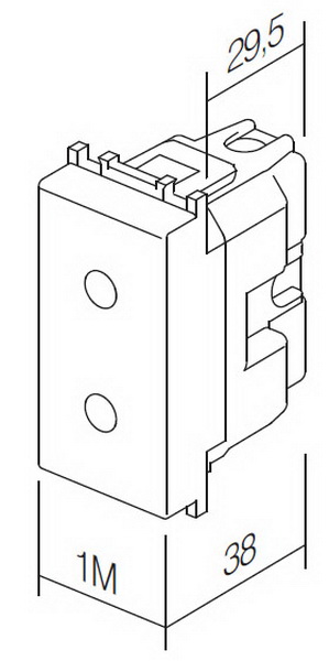 TEM Serie  Modul Steckdosen SOCKET EURO+KS2P 10A 250V~ 1M schwarz Matt