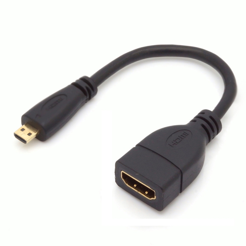 Kabel Micro HDMI Adapterkabel D-Stecker - A-Buchse 15cm schwarz, Set aus 2 Stück Kabel Micro HDMI Adapterkabel D-Stecker - A-Buchse 15cm schwarz, Set aus 2 Stück