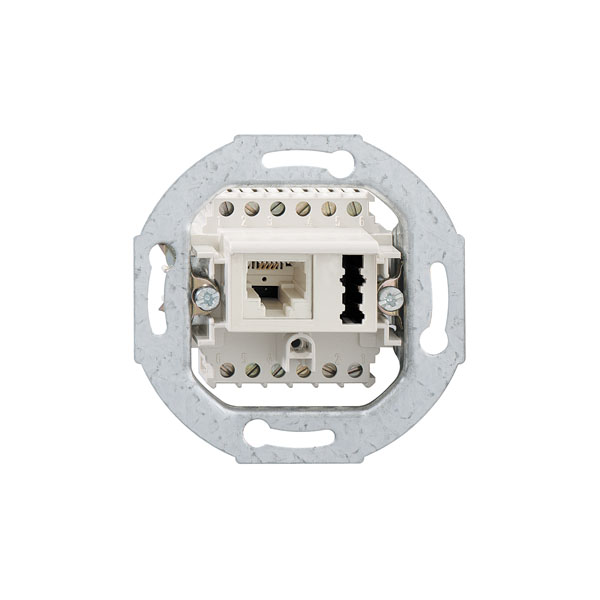 Rutenbeck, IAE/UAE, 1xRJ45 6pol. + TAE, Reinweiss, IAE/UAE 8 (6)-TAE 6 F+N Up 0 rw