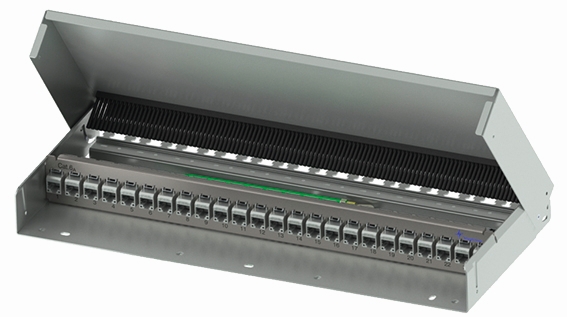 TelegäRtner ModulträGer, Patchpanel, F. 24xAMJ/AMJ-S-Mod./Kupp., Aufputz, (Keystone)