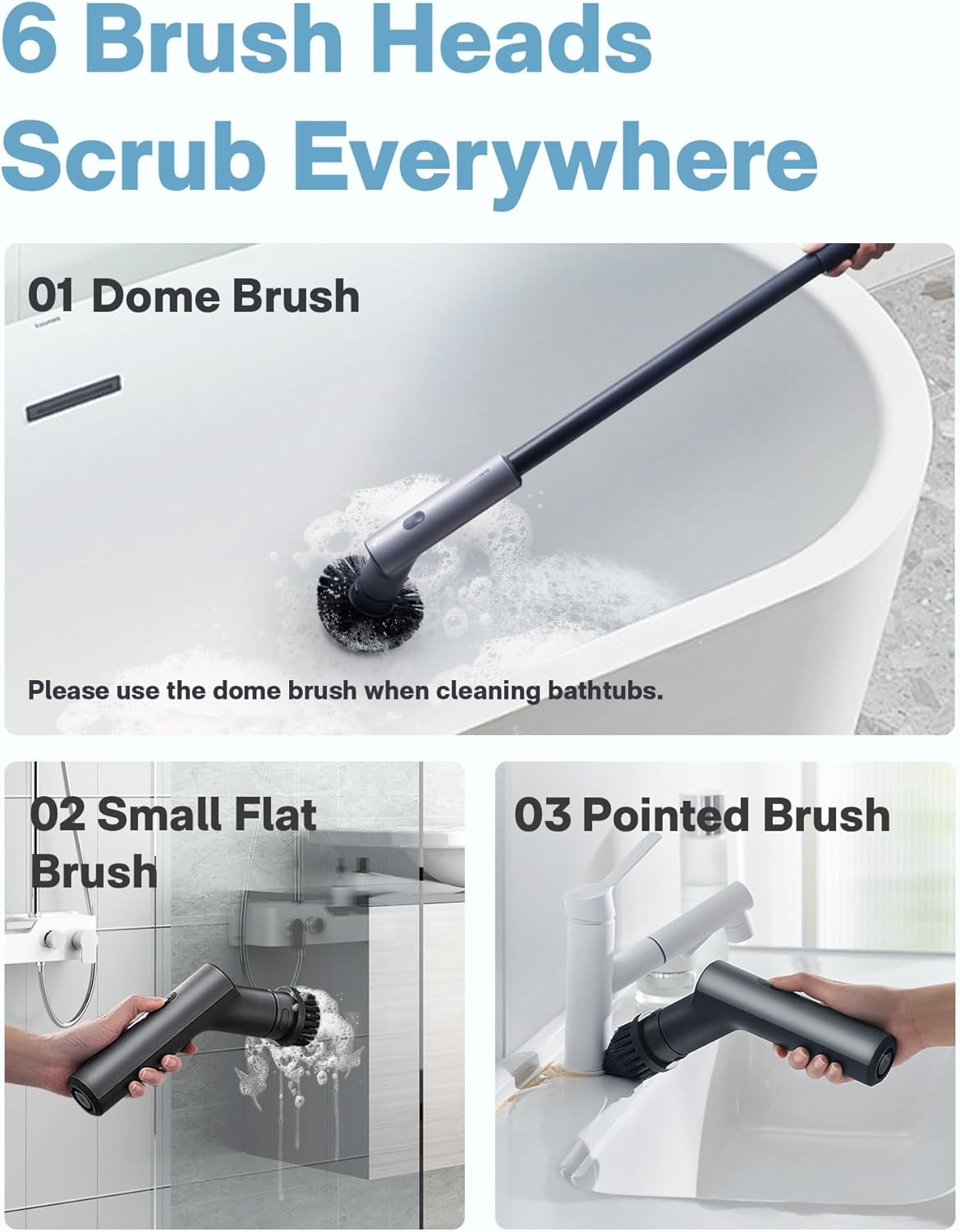 HOTO • Srubbers • Electric Spin Scrubber • QWQJS001