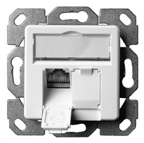 Dosen TP, UP, 2-Fach, CAT6A, 500Mhz, AW, AMJ45-8/8UP/50, Tele