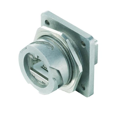 Telegärtner RJ45-Kupplung mit Flanschset STX V1 CAT6 Metall Telegärtner RJ45-Kupplung mit Flanschset STX V1 CAT6 Metall