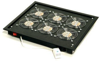 Triton 19"Schrank,zbh. Lüftereinsatz, 4x, Dach/Boden, Schwar